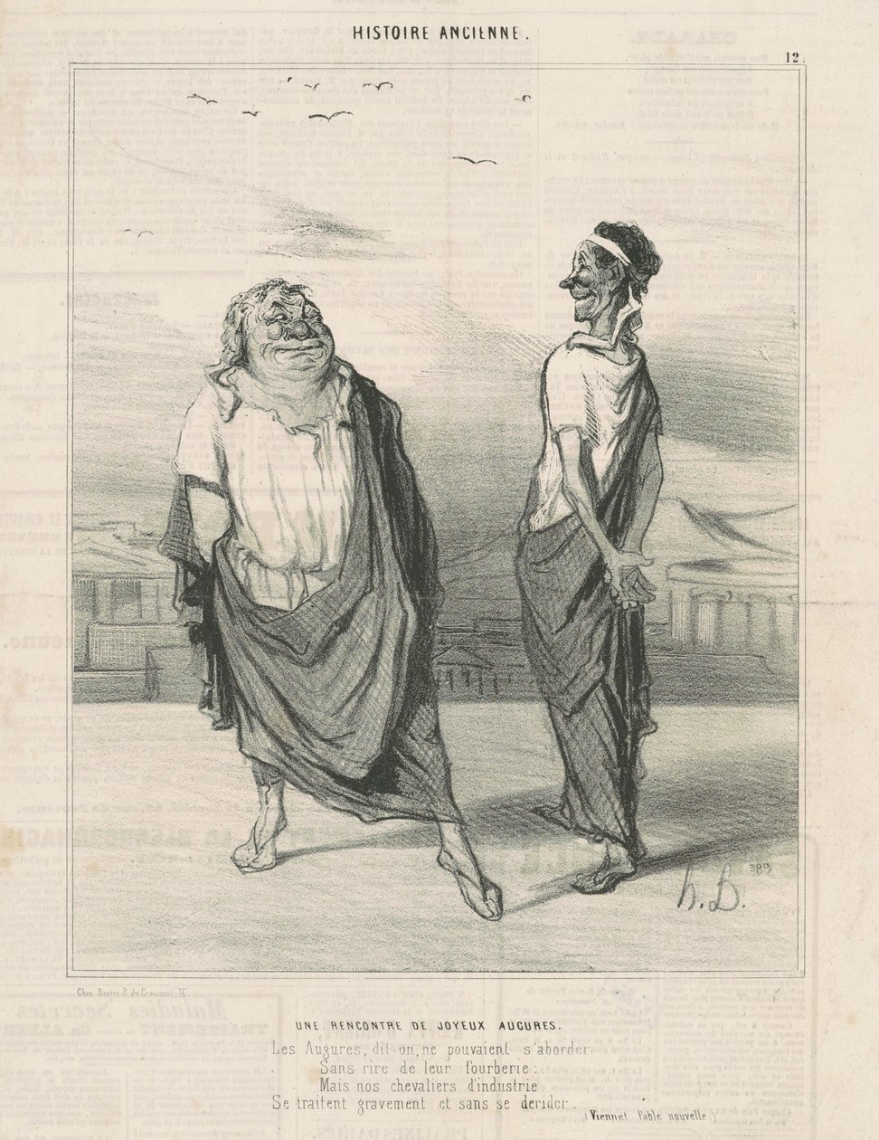 jouyeauz augurs toplantısı by Honoré Daumier