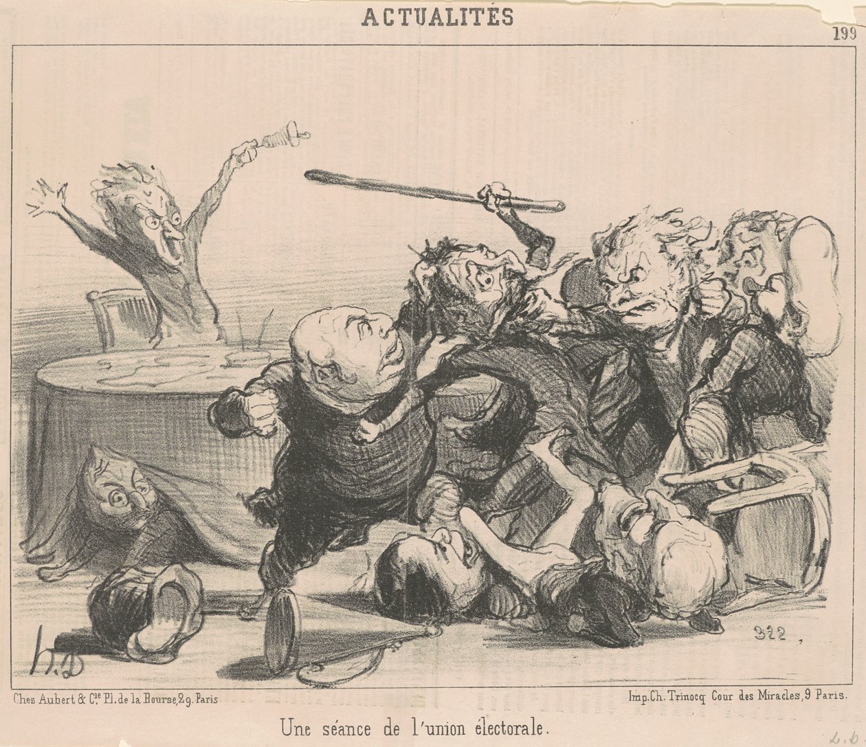 Seçim birliğinin bir oturumu by Honoré Daumier