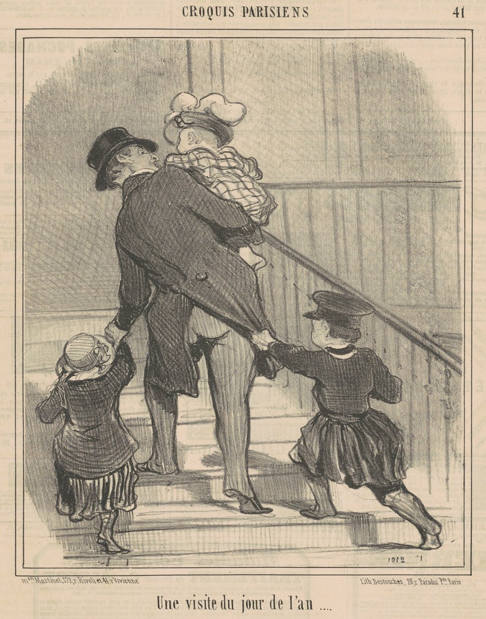 Yılbaşı ziyareti by Honoré Daumier