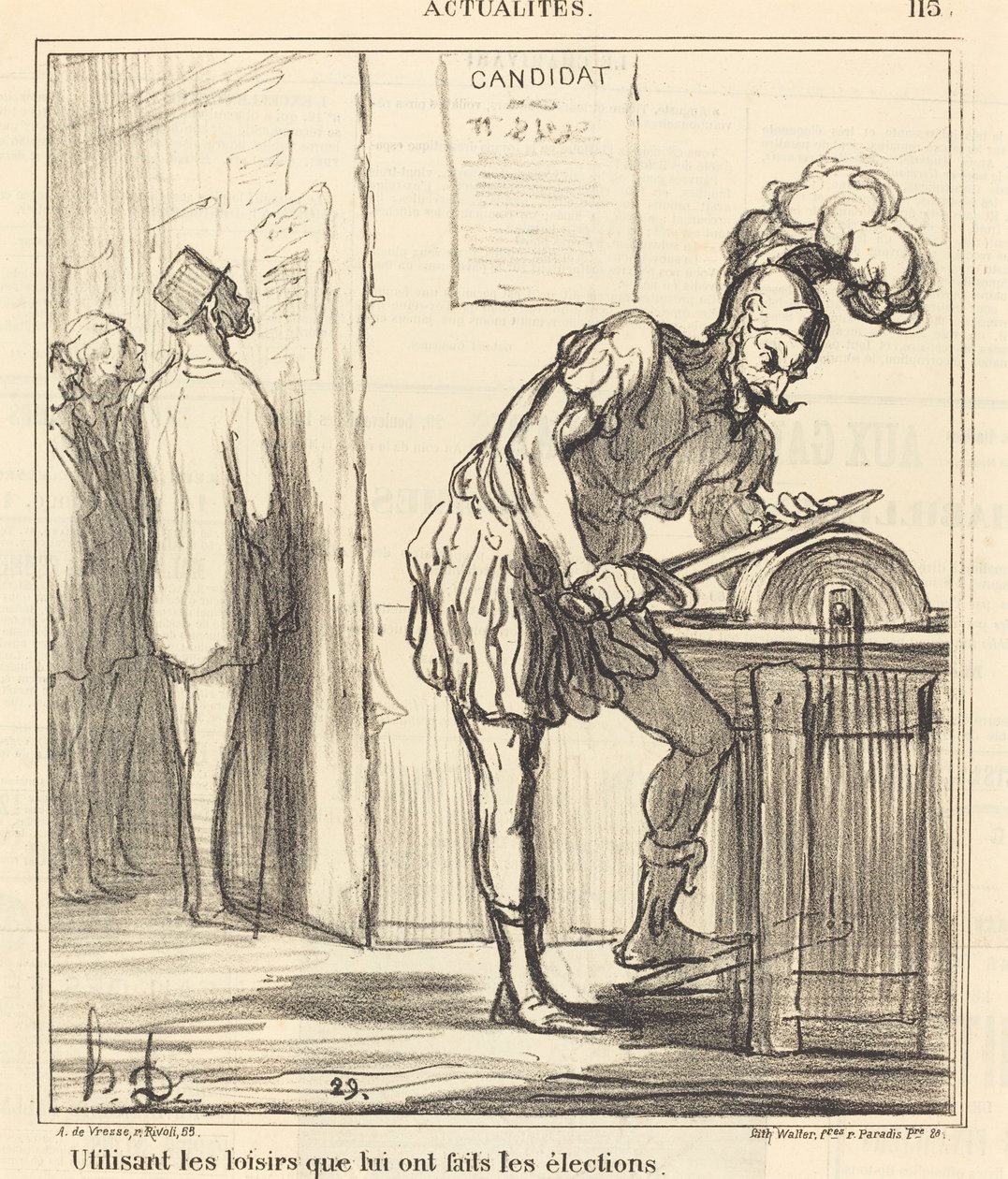 Boş zamanları kullanmak... by Honoré Daumier