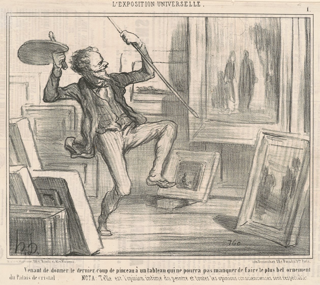 Az önce son fırça darbesini verdikten sonra... by Honoré Daumier