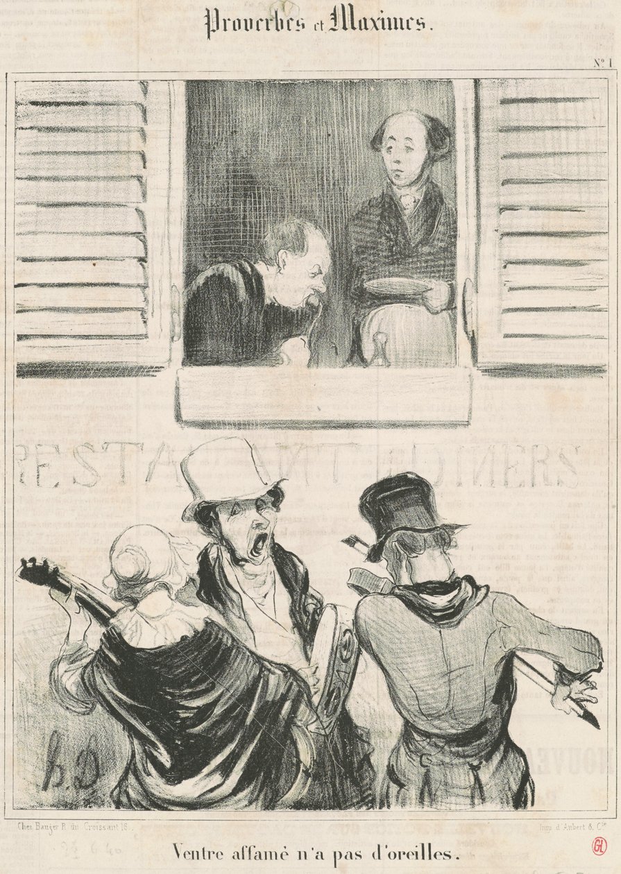 aç karnının kulakları yok by Honoré Daumier
