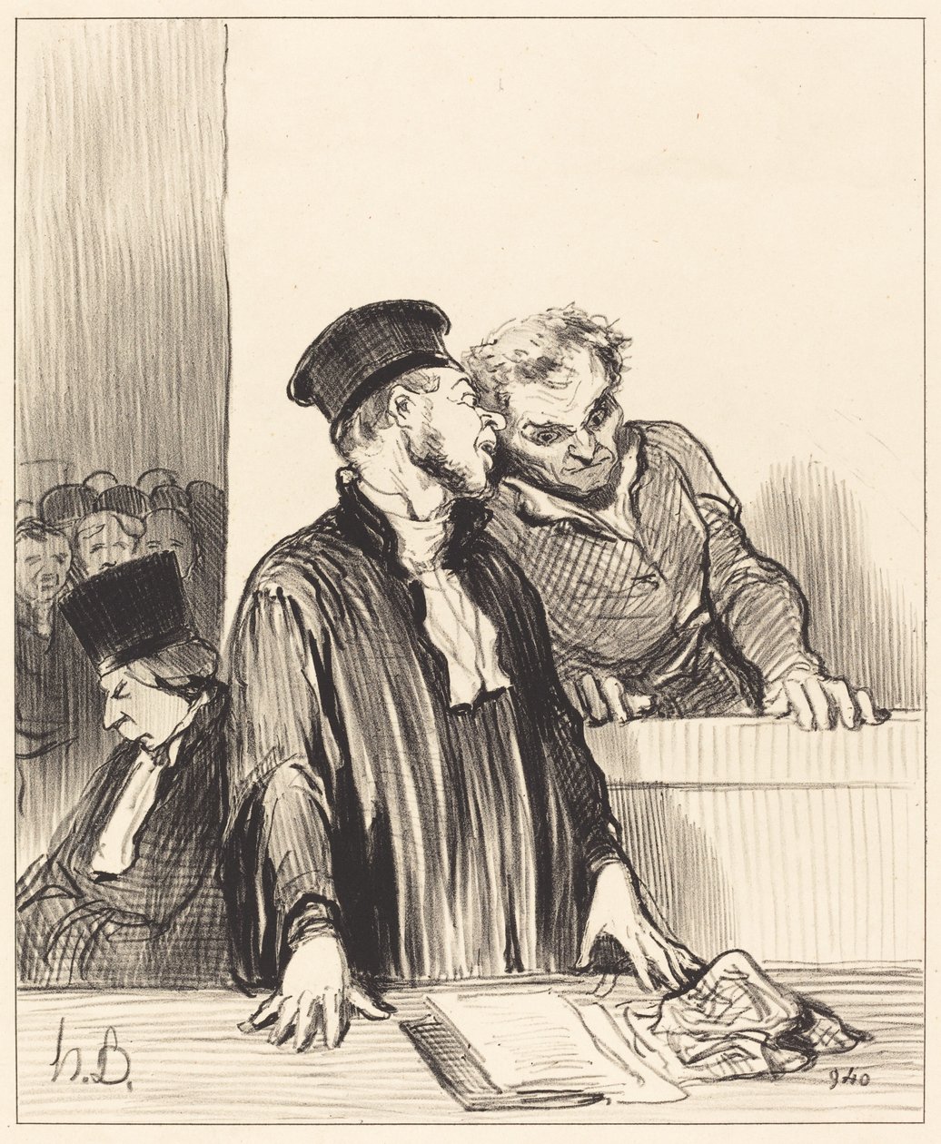 İşte size bir şeyler söyleyen savcı... tatsız... by Honoré Daumier