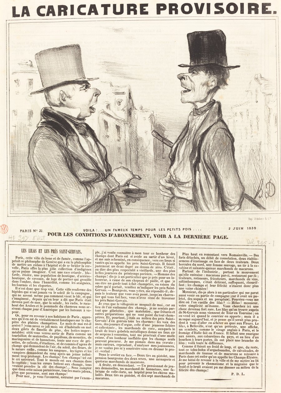 Voila!... bezelye için ünlü bir zaman... by Honoré Daumier
