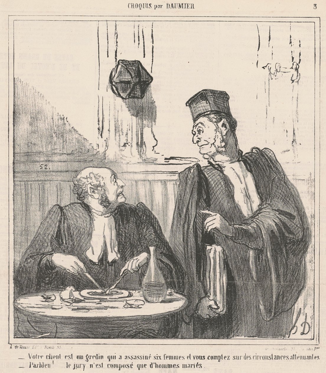 Müvekkiliniz bir alçak... by Honoré Daumier