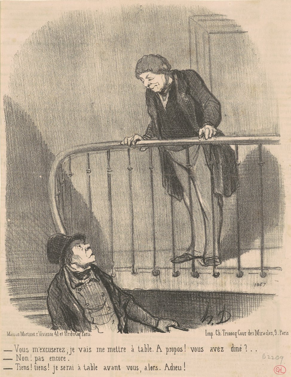 İzninizle: Ben masaya oturacağım... by Honoré Daumier