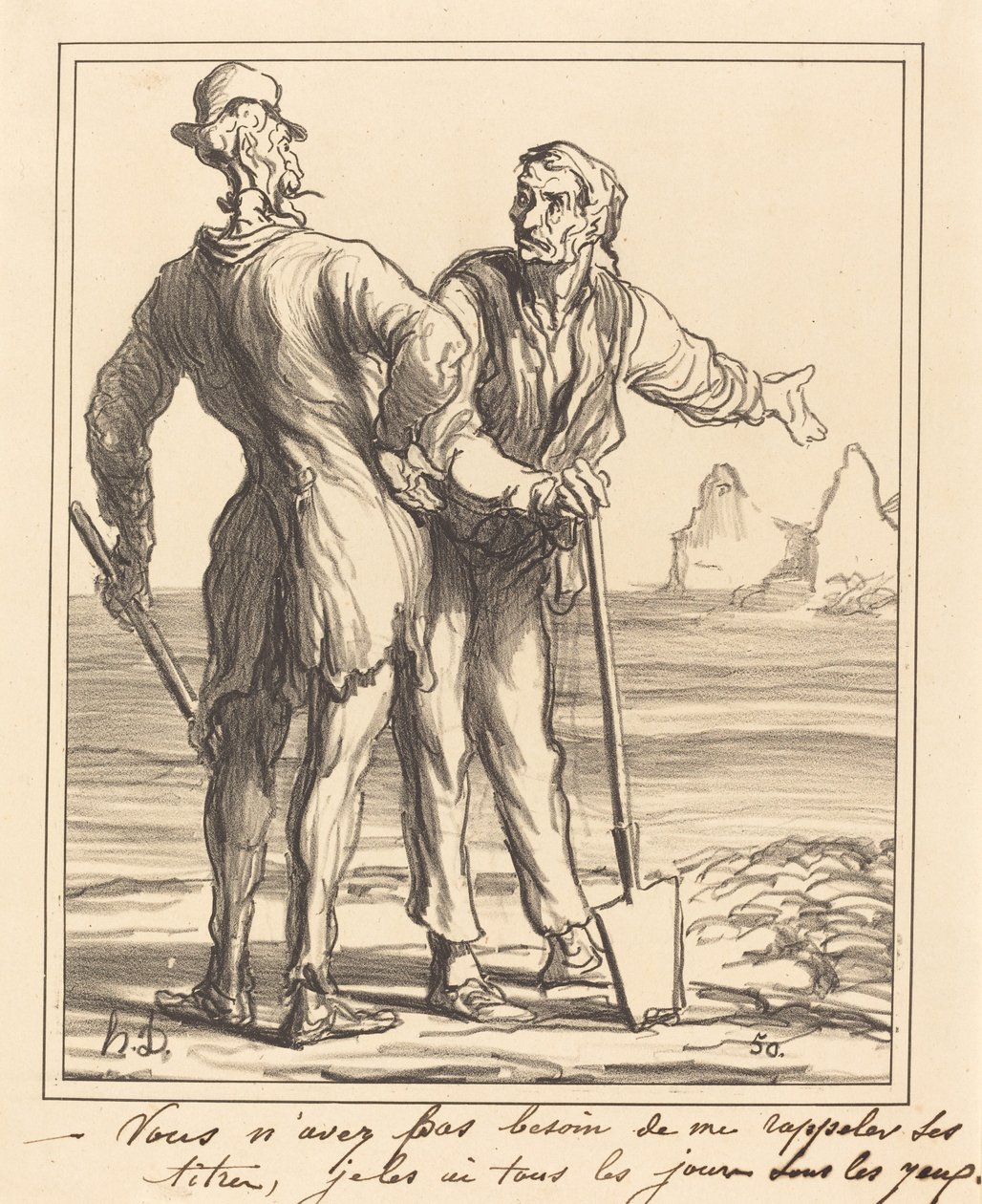 Bana onun unvanlarını hatırlatmana gerek yok... by Honoré Daumier