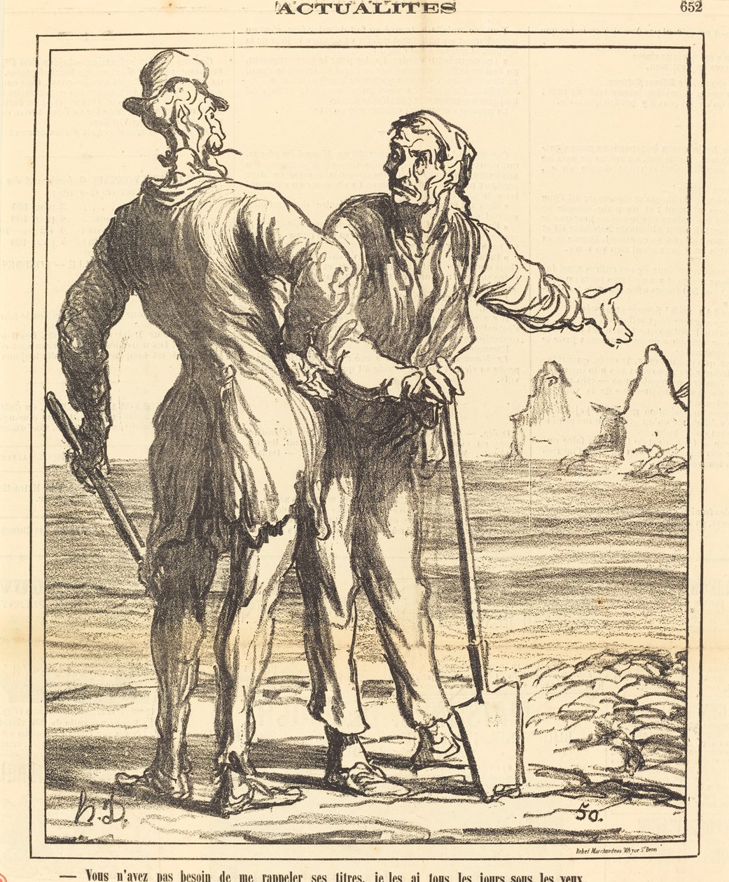 Bana onun unvanlarını hatırlatmana gerek yok... by Honoré Daumier