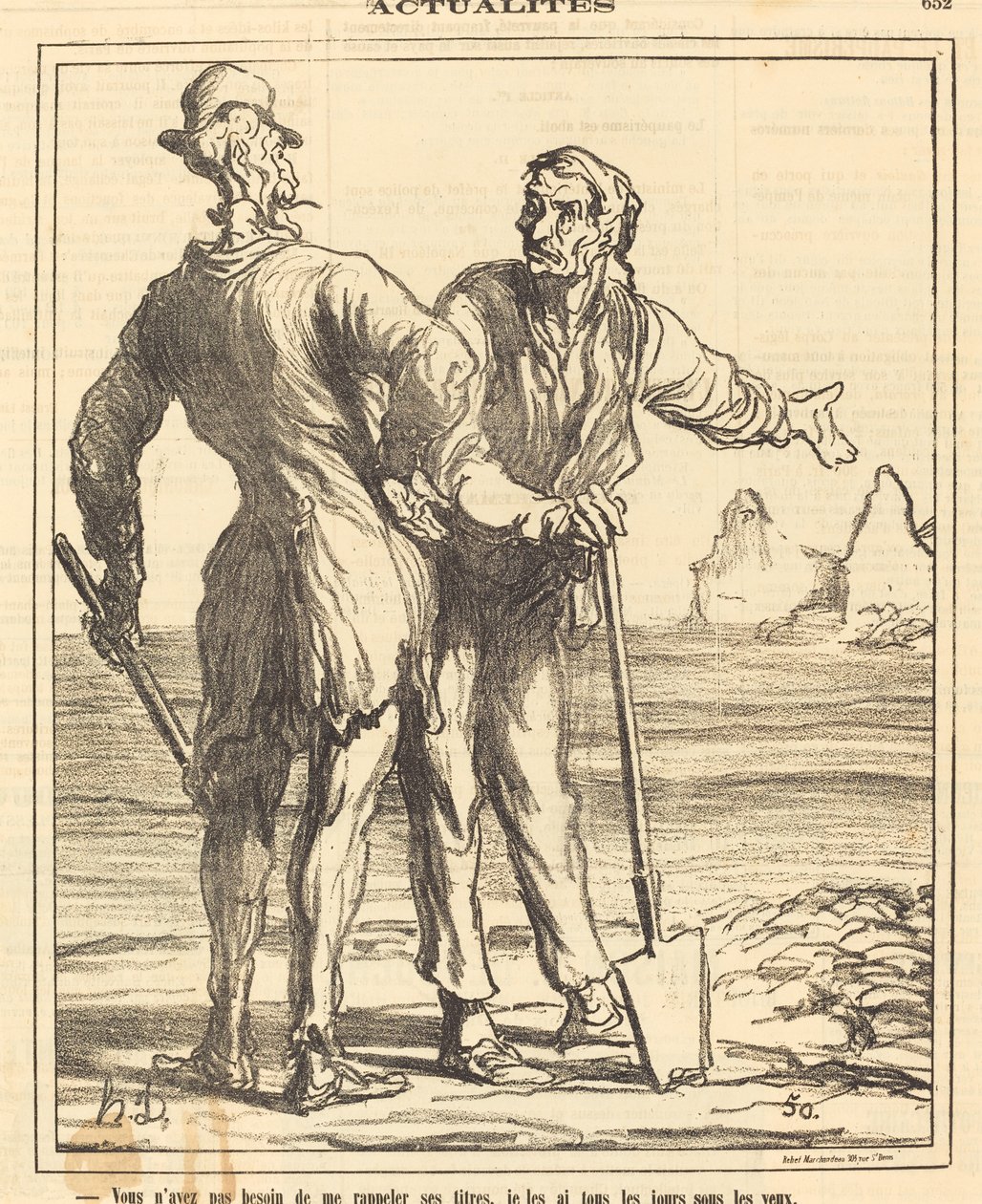 Bana onun unvanlarını hatırlatmana gerek yok... by Honoré Daumier
