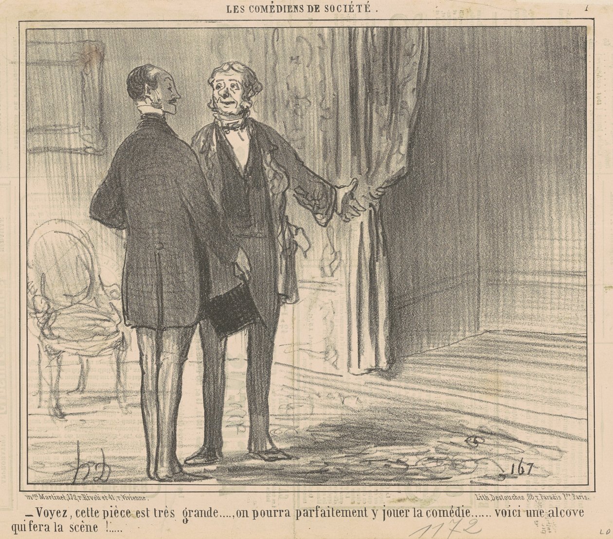 Bak, bu oda çok büyük... by Honoré Daumier