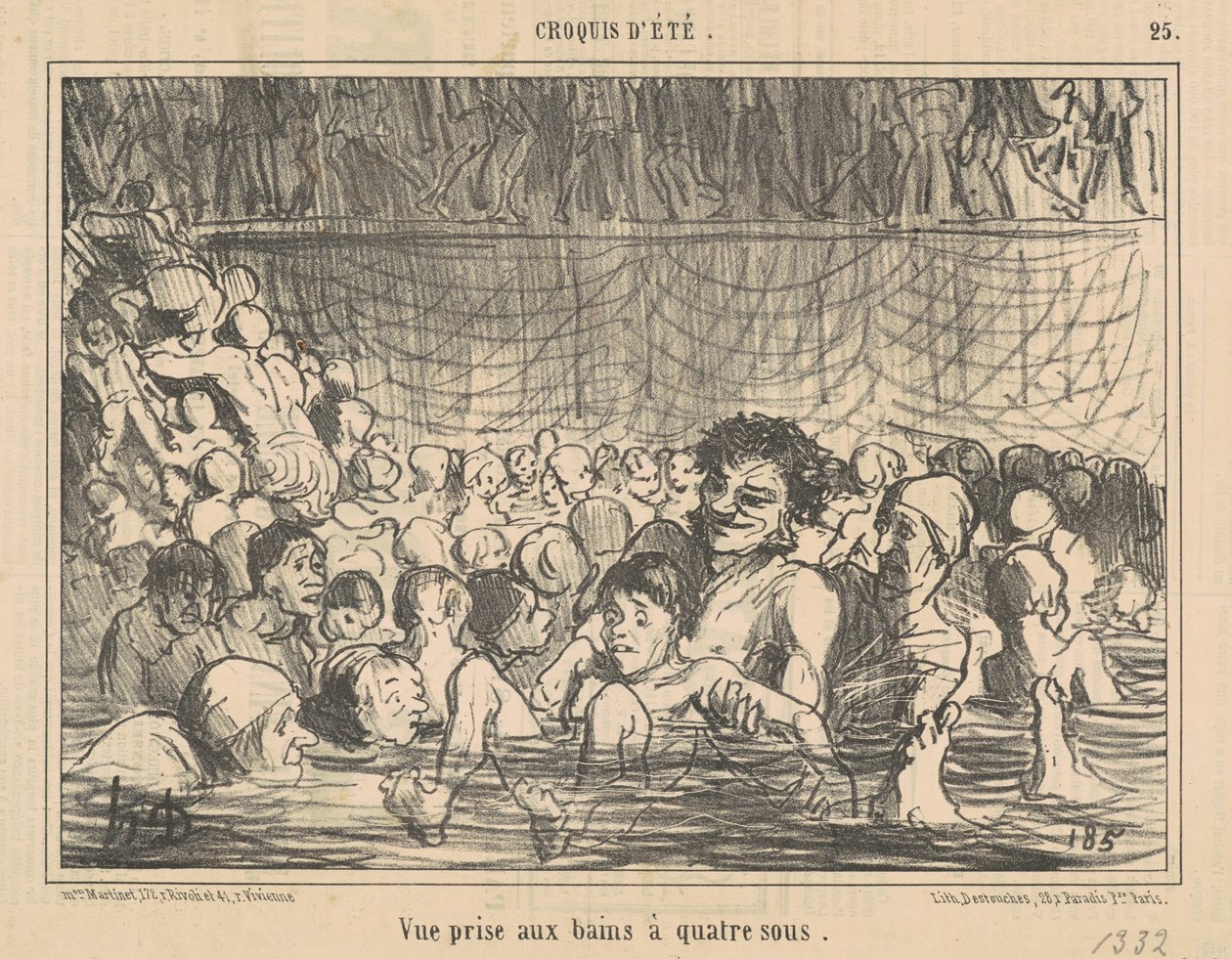 Dörtlü hamamlarda çekilen görüntü by Honoré Daumier