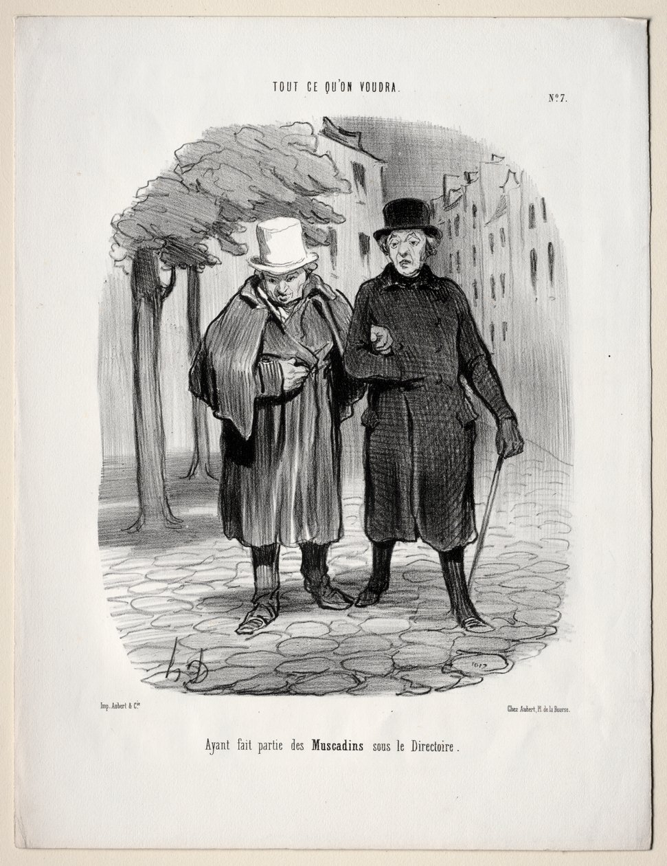 Ne yapacaksın, levha 7: Dizin altında züppe rolünü almış olmak by Honoré Daumier