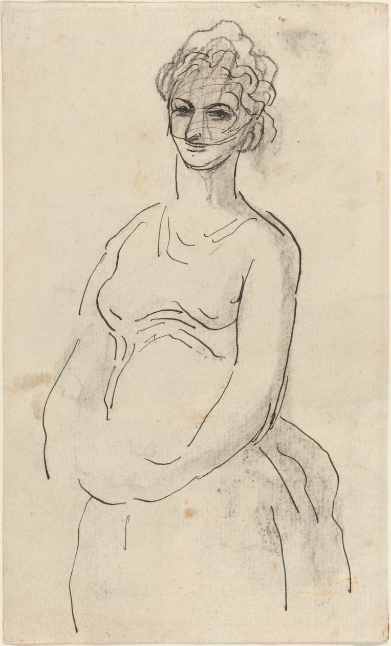 Peçeli kadın by Honoré Daumier
