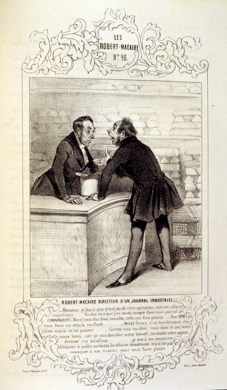 Fikirler ve efsaneler hakkında illüstrasyonlar Philipon, Les Cent ve Robert Macaire başlığı altında by Honoré Daumier