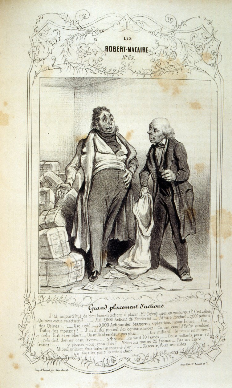 Fikirler ve efsaneler hakkında illüstrasyonlar Philipon, Les Cent ve Robert Macaire başlığı altında by Honoré Daumier