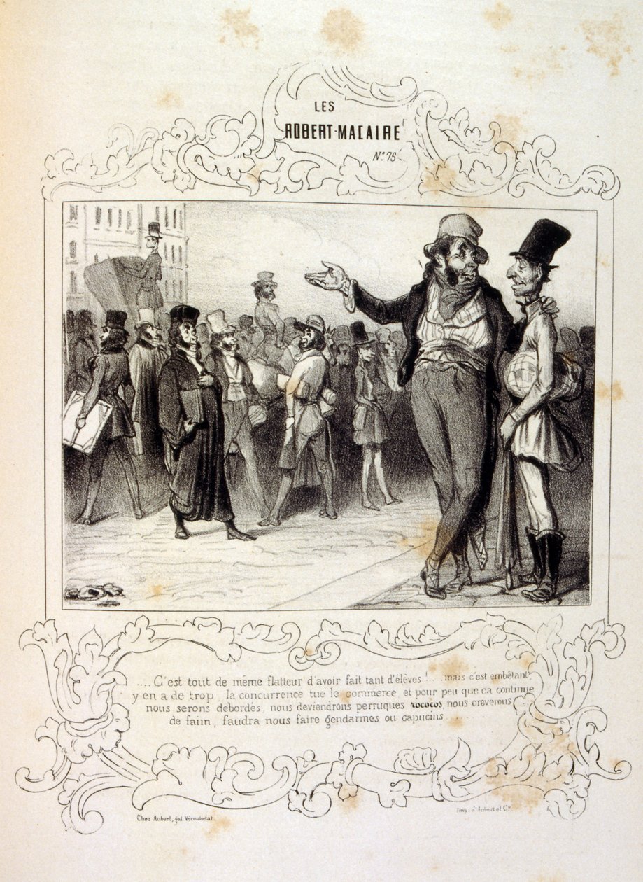Fikirler ve efsaneler hakkında illüstrasyonlar Philipon, Les Cent ve Robert Macaire başlığı altında by Honoré Daumier