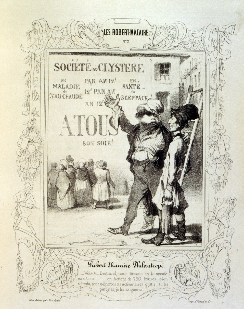 Fikirler ve efsaneler hakkında illüstrasyonlar Philipon, Les Cent ve Robert Macaire başlığı altında by Honoré Daumier