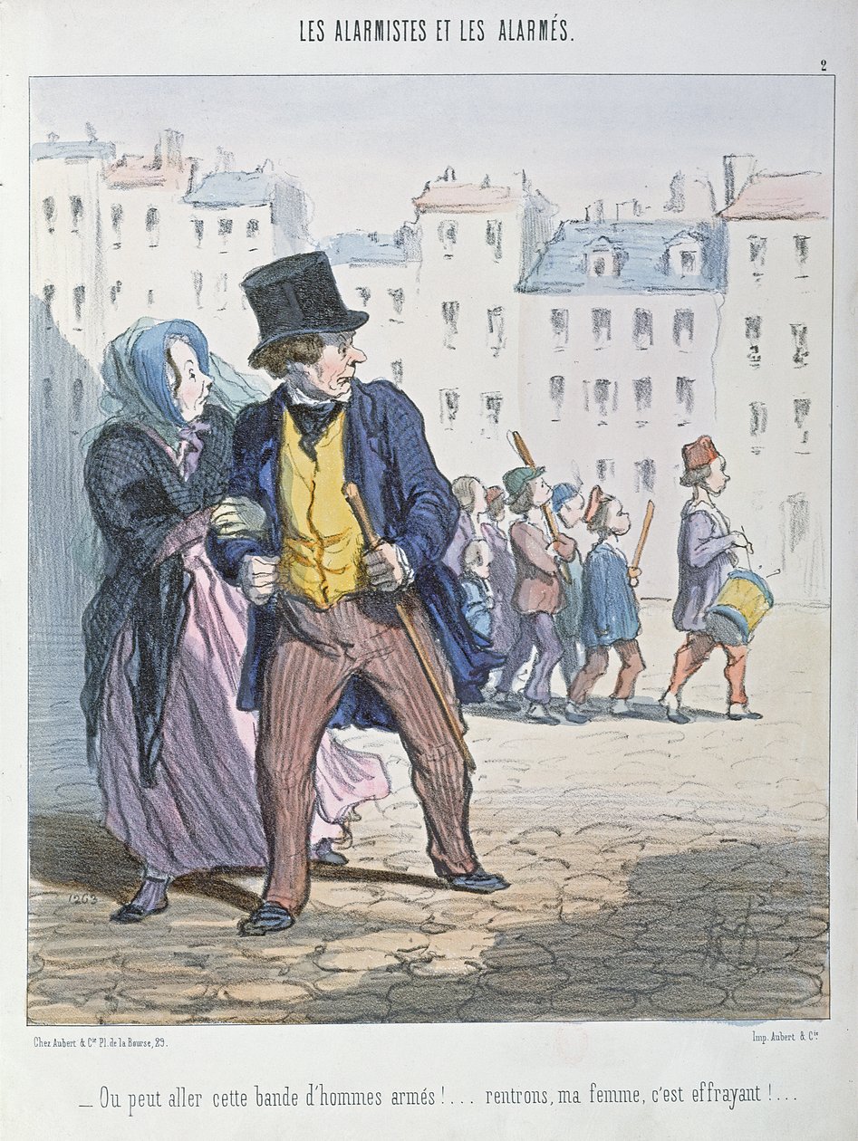 ದಿ ಅಲಾರ್ಮಿಸ್ಟ್‌ಗಳು ಮತ್ತು ಅಲಾರ್ಮ್ಡ್, 1848 ಟರ್ಕ್ by Honoré Daumier