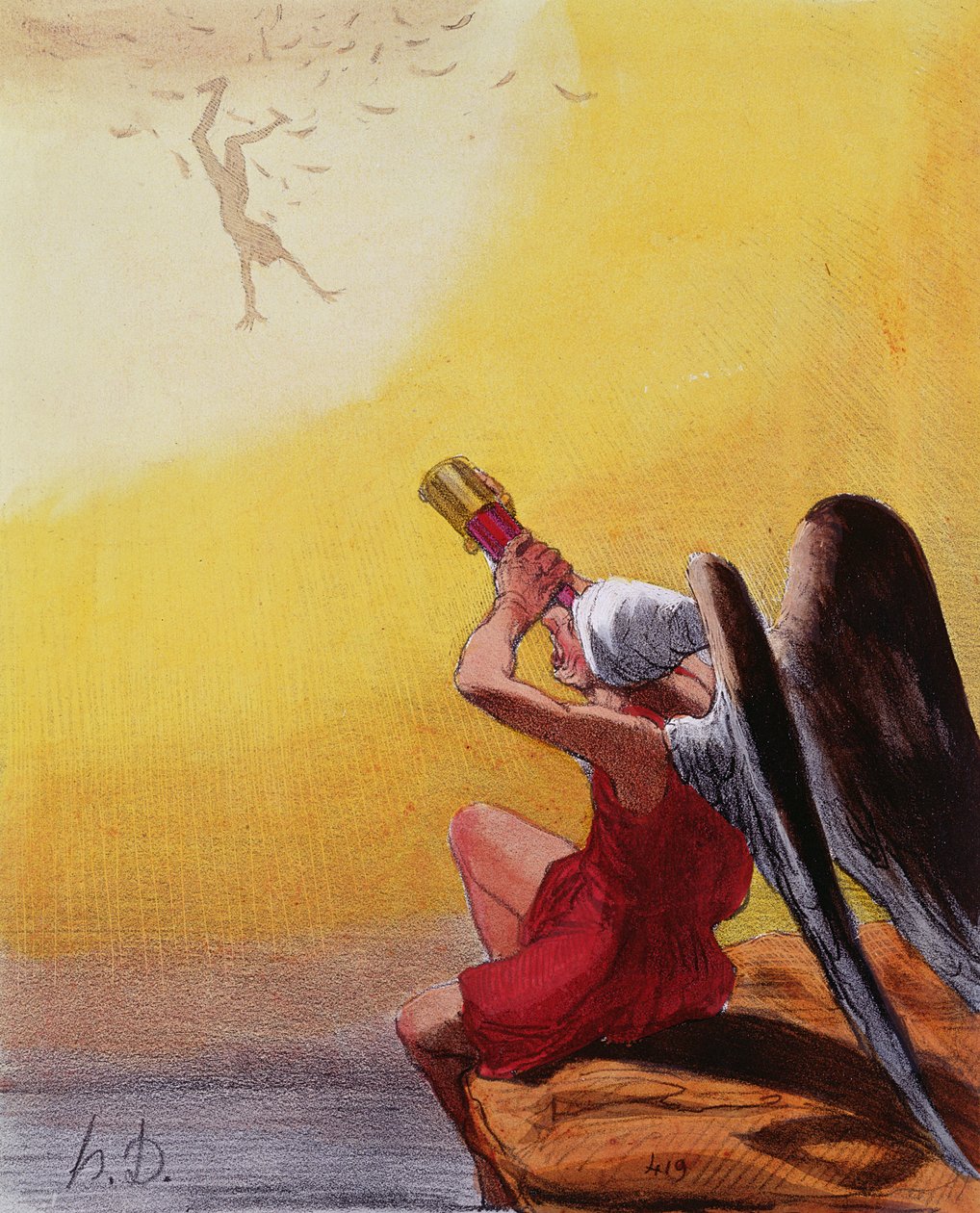 ಇಕಾರ್ಸ್ ಟರ್ಕಿಯ ಪತನ by Honoré Daumier
