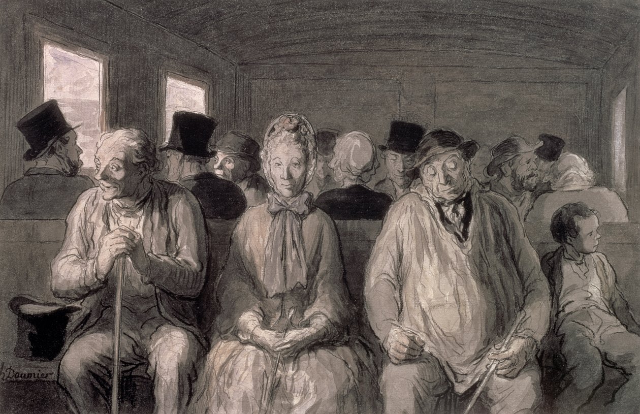 Üçüncü sınıf vagon by Honoré Daumier