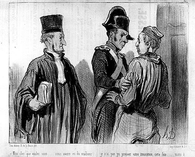 Daumier tarafından bir avukat ve müvekkili - 21/09/1845 tarihli “” Charivari” de by Honoré Daumier