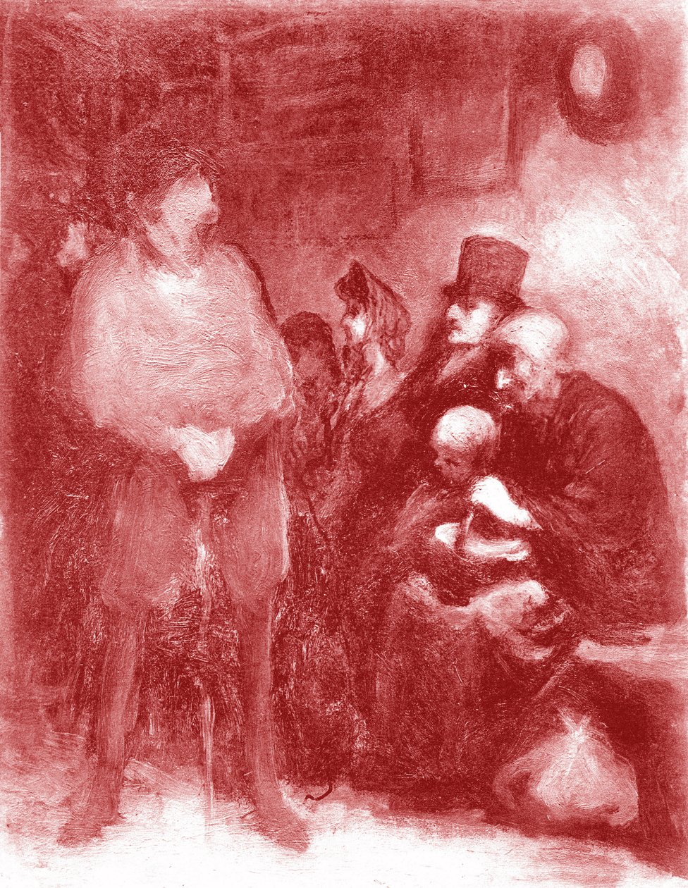 Bir bekleme odası, 1878'de Galerie Durand-Ruel'deki Daumier Sergisi by Honoré Daumier