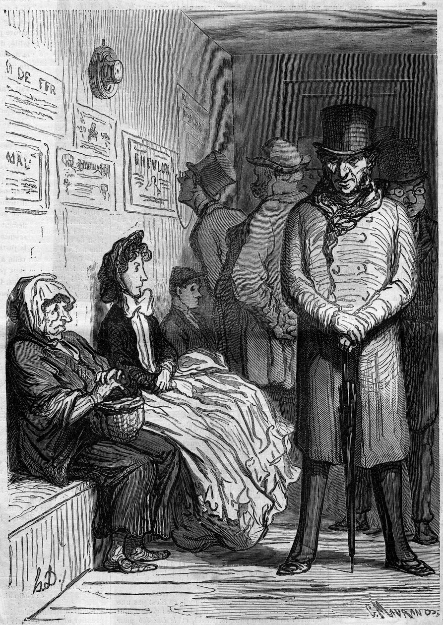 Bir omnibüs bekleme masası. Honore Daumier