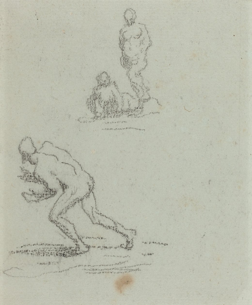 Yıkananlar (yeşil serili kağıt üzerine siyah tebeşir) by Honore Daumier