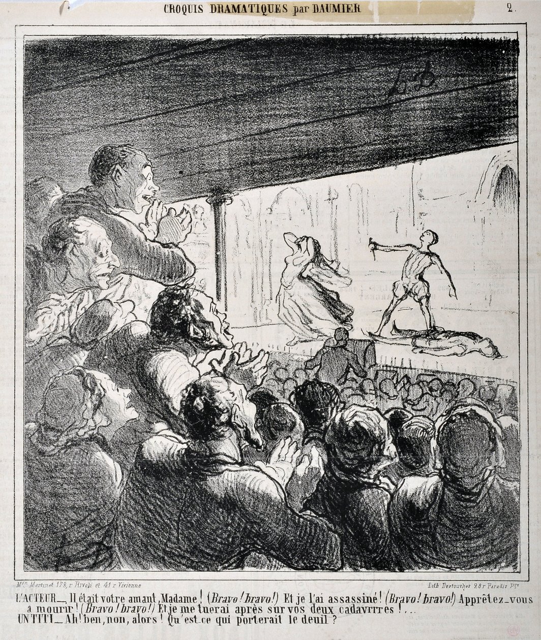 Drama taslağı: “” O senin sevgilindi Madam ... ”” Honore Daumier (1808-1879) tarafından “” Le Charivari ””de gravür. Palais Longchamp, Marsilya Güzel Sanatlar Müzesi. by Honoré Daumier