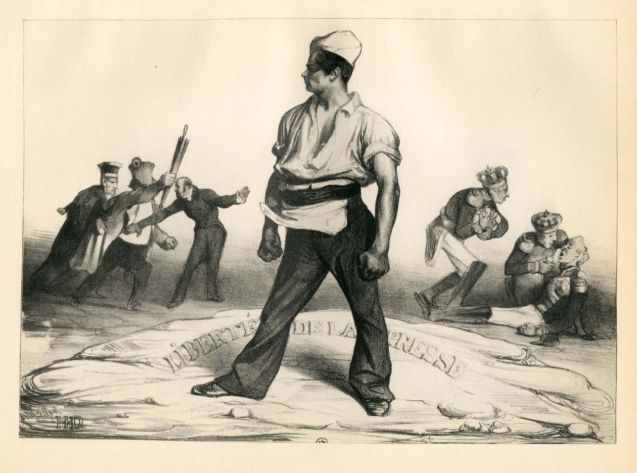 Siyasi Karikatür (1830), Siyah Beyaz Hiciv by Honoré Daumier