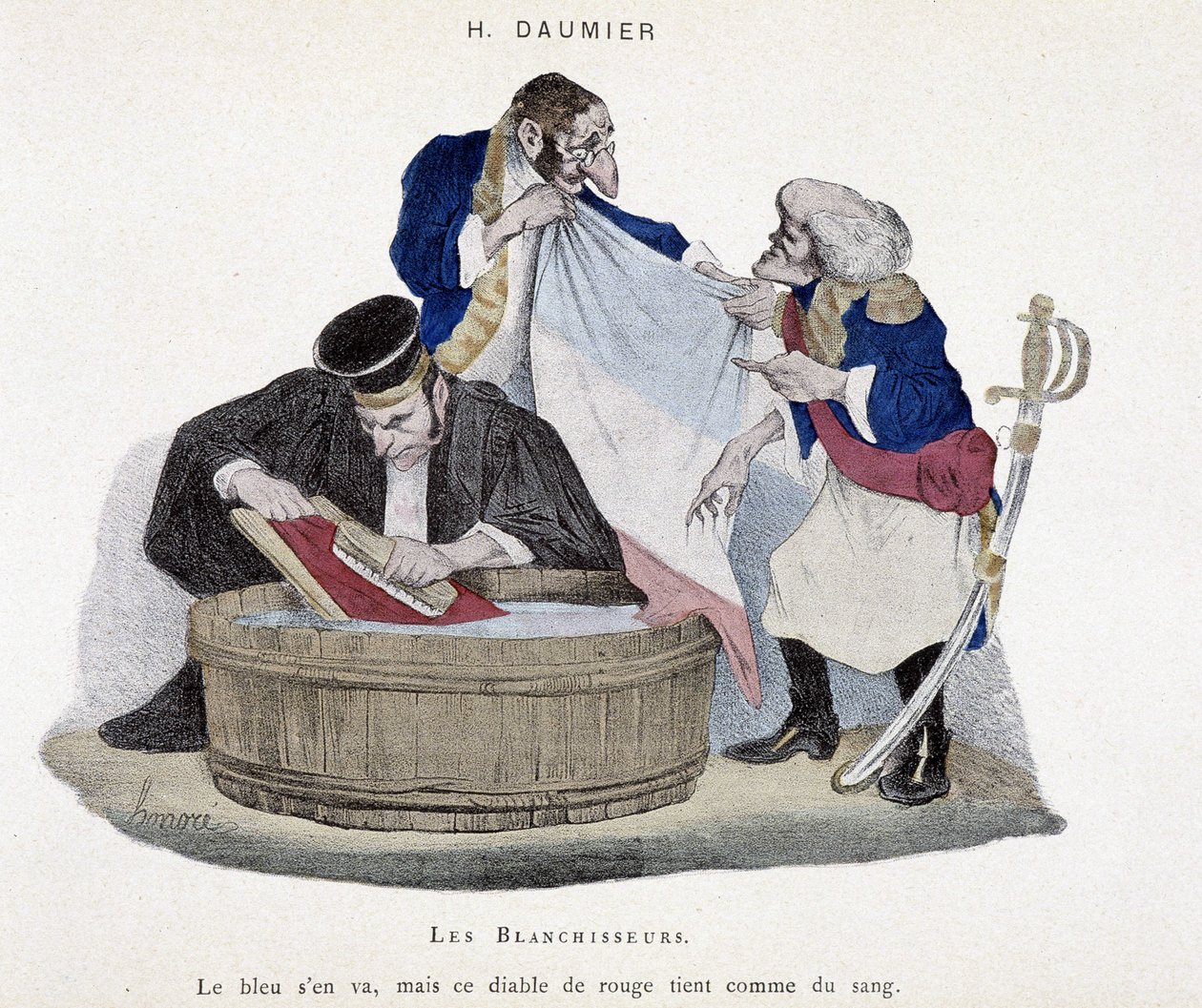 Çamaşırcılar: Fransız bayrağı - Honoré Daumier