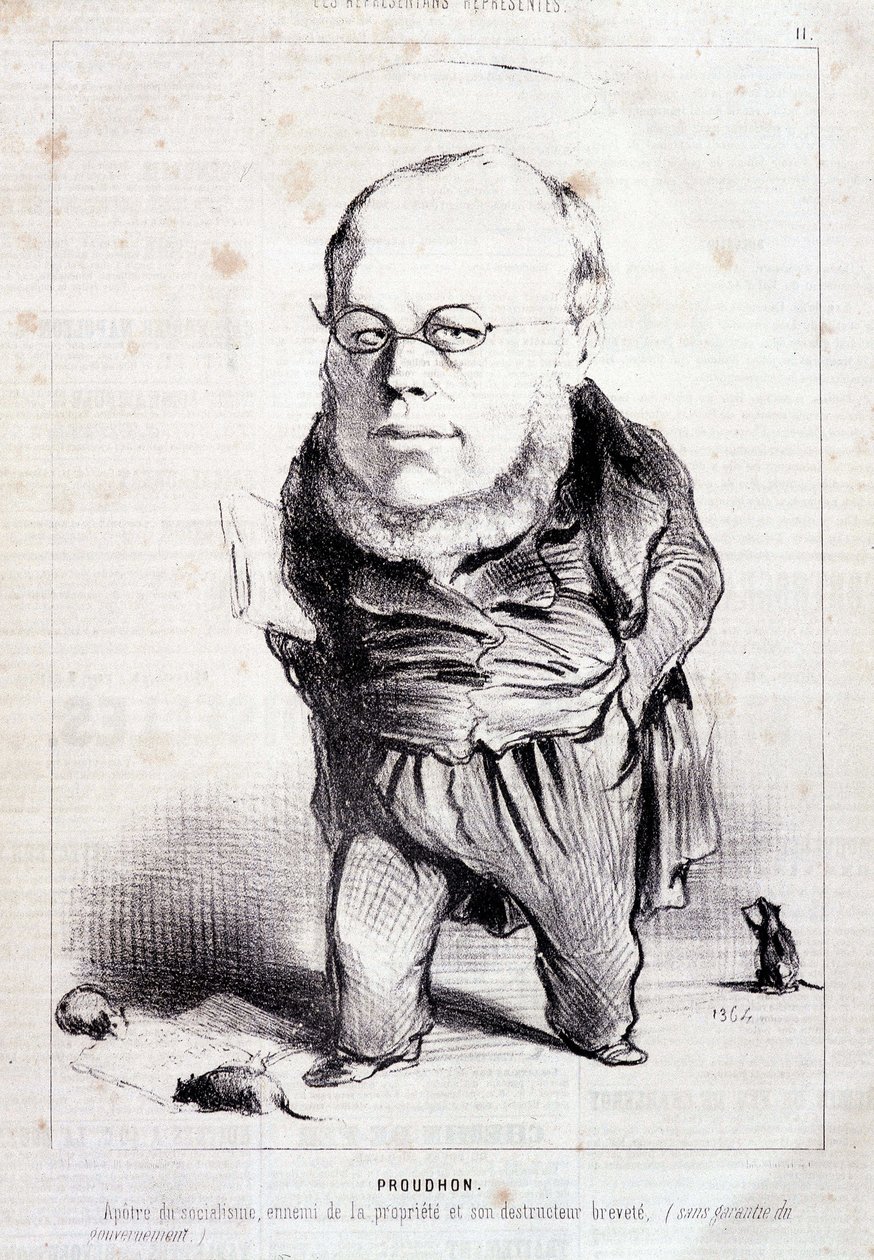 Proudhon, “” sosyalizmin havarisi, mülkiyet düşmanı ve onun patentli yıkıcısı”” – Daumier tarafından, 06/01/1849 tarihli “” Charivari”de by Honoré Daumier