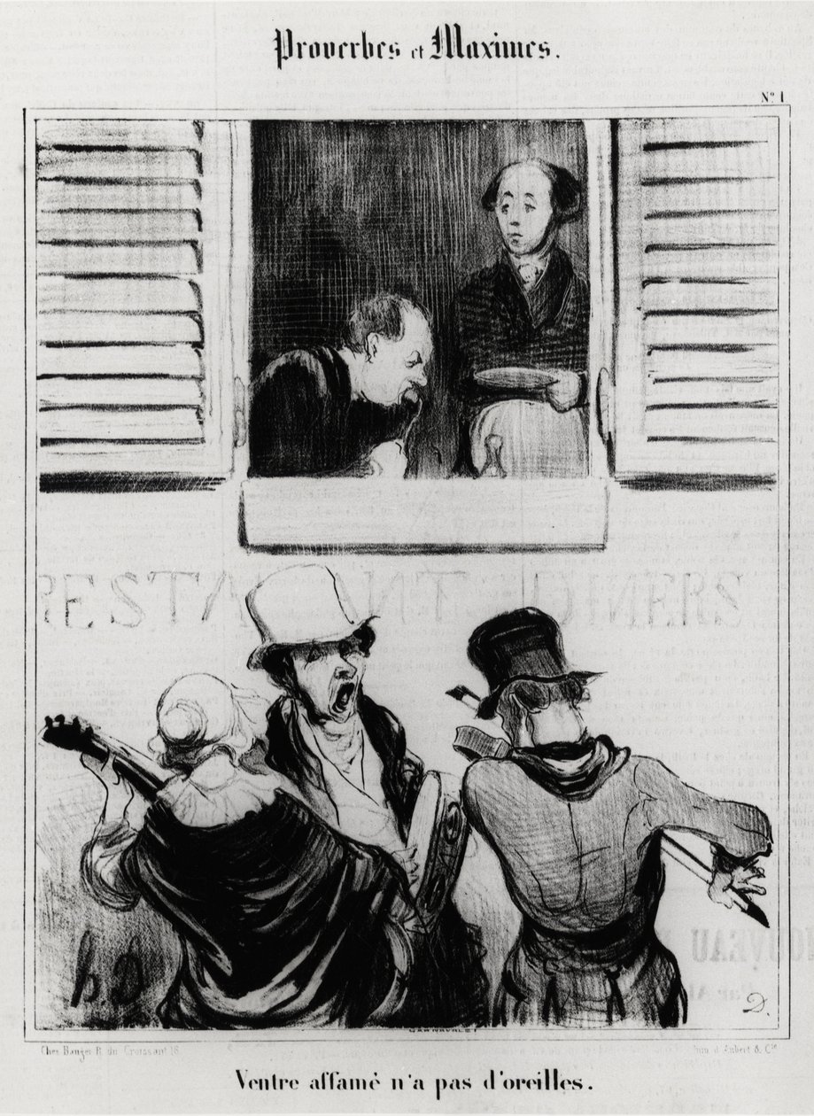 Atasözleri ve özdeyişler: Aç karnının kulağı yoktur. Honore Daumier