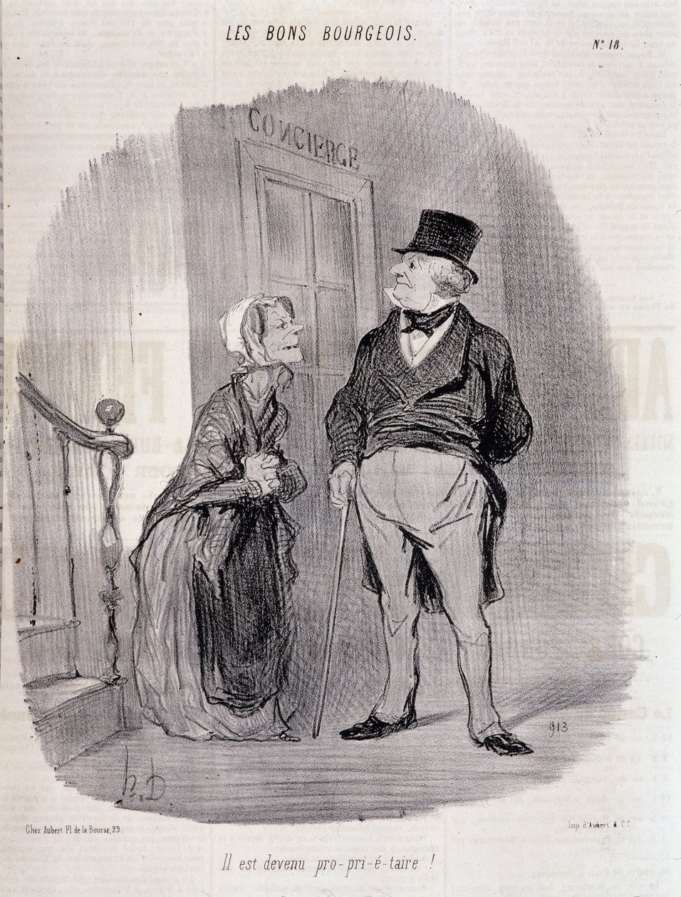 İyi burjuva: "Rahip yanlısı oldu!" - Honore Daumier tarafından, “” Le Charivari”” du 06/10/1846 by Honoré Daumier