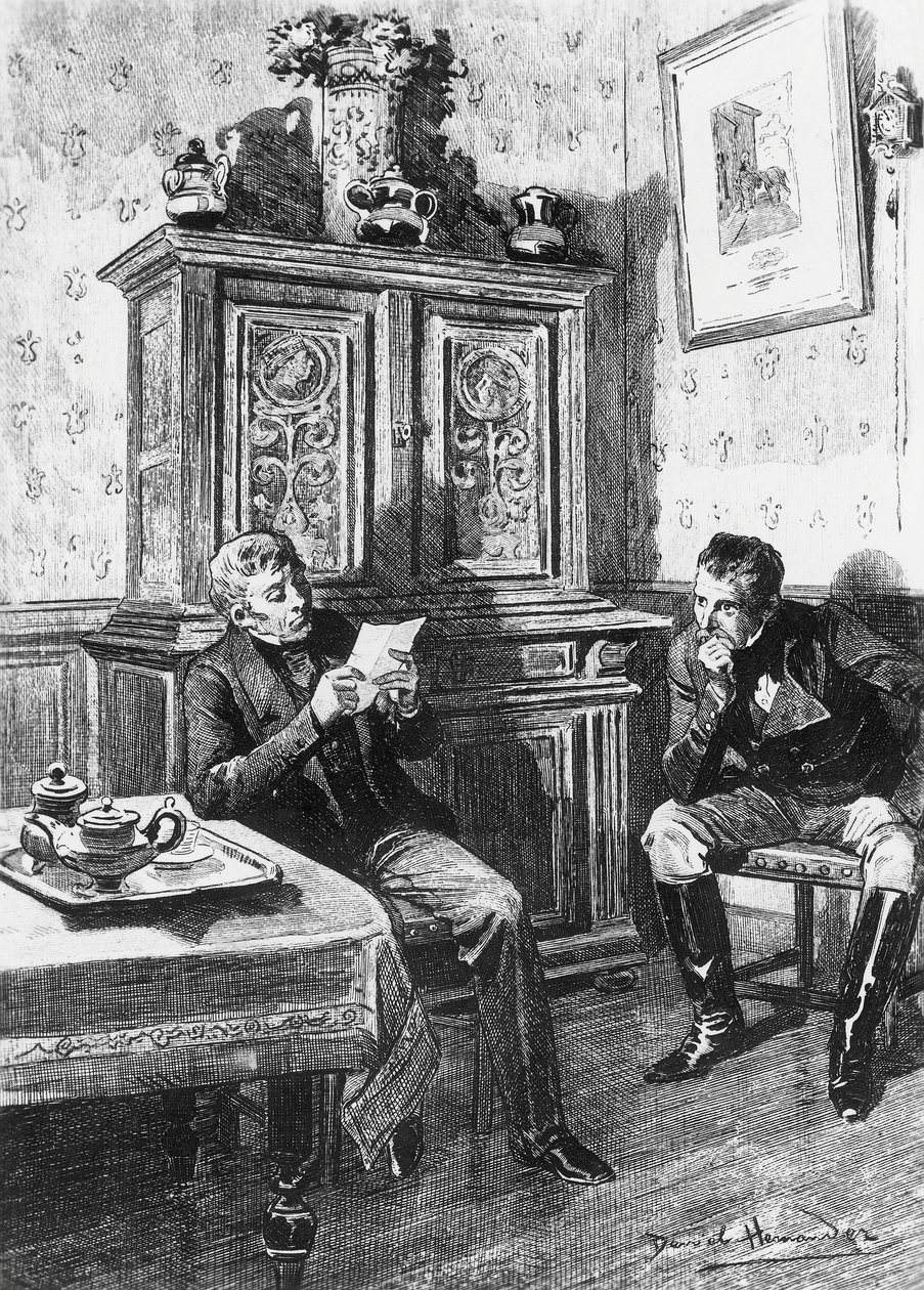 Daniel Hernandez'in (1856-1932) Çizimi, Country Doctor için, Honore de Balzac'ın (1799-1850) romanı, Human Comedy adlı çok ciltli koleksiyondan, 1902'de Paris'te yayınlandı by Honore de Balzac