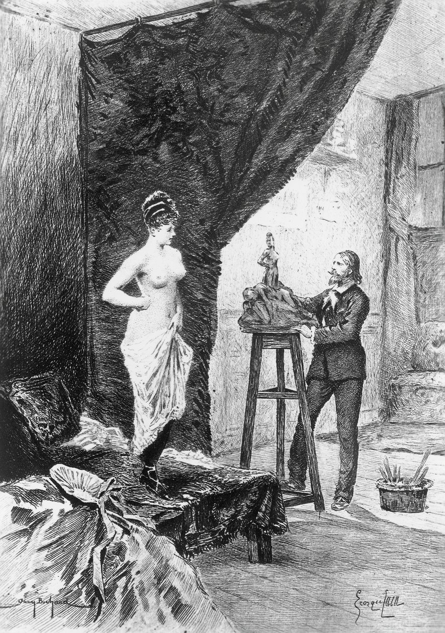 Georges Cain'in (1856-1919) çizimi, Cousin Bette için, Honore de Balzac'ın (1799-1850) romanı, Human Comedy adlı çok ciltli koleksiyondan, 1900'de Paris'te yayınlandı by Honore de Balzac