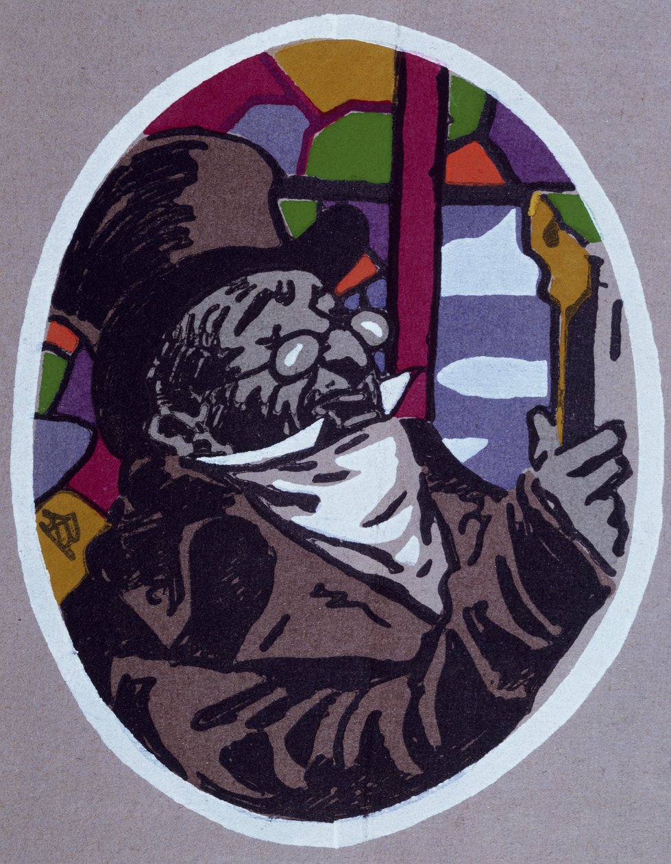 Le kuzen Pons, Honore de Balzac'ın (1799-1850) romanı için karikatür by Honore de Balzac
