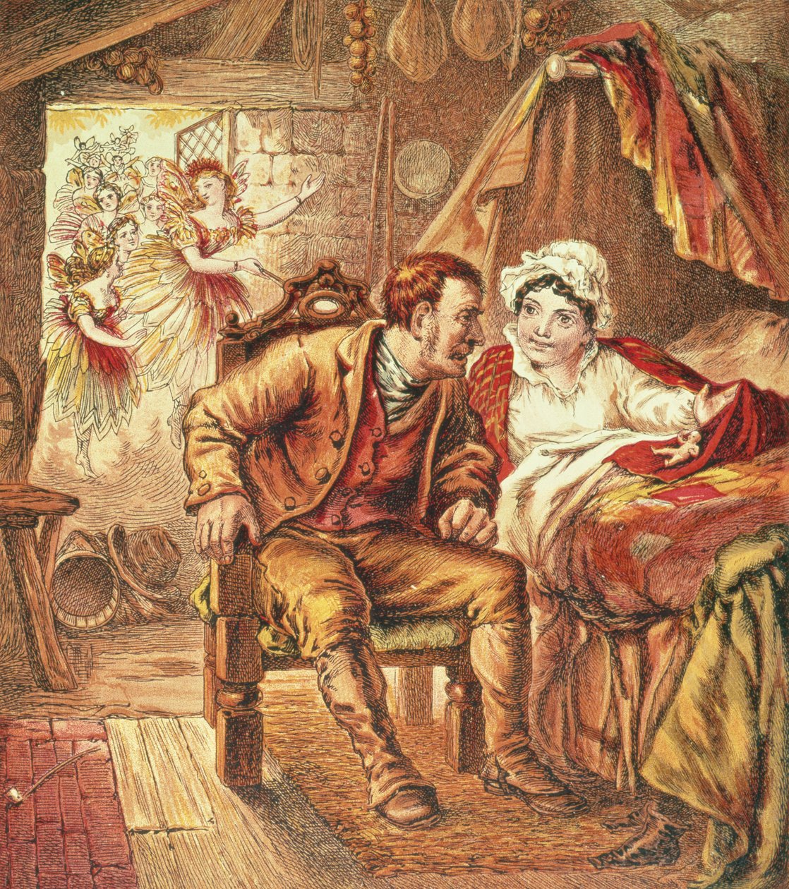 Tom Thumb'ın Doğuşu, Hemşirelerimiz Resimli Kitabından bir çizim, Kronheim & Co. tarafından oyulmuş, 1869 by Horace Petherick