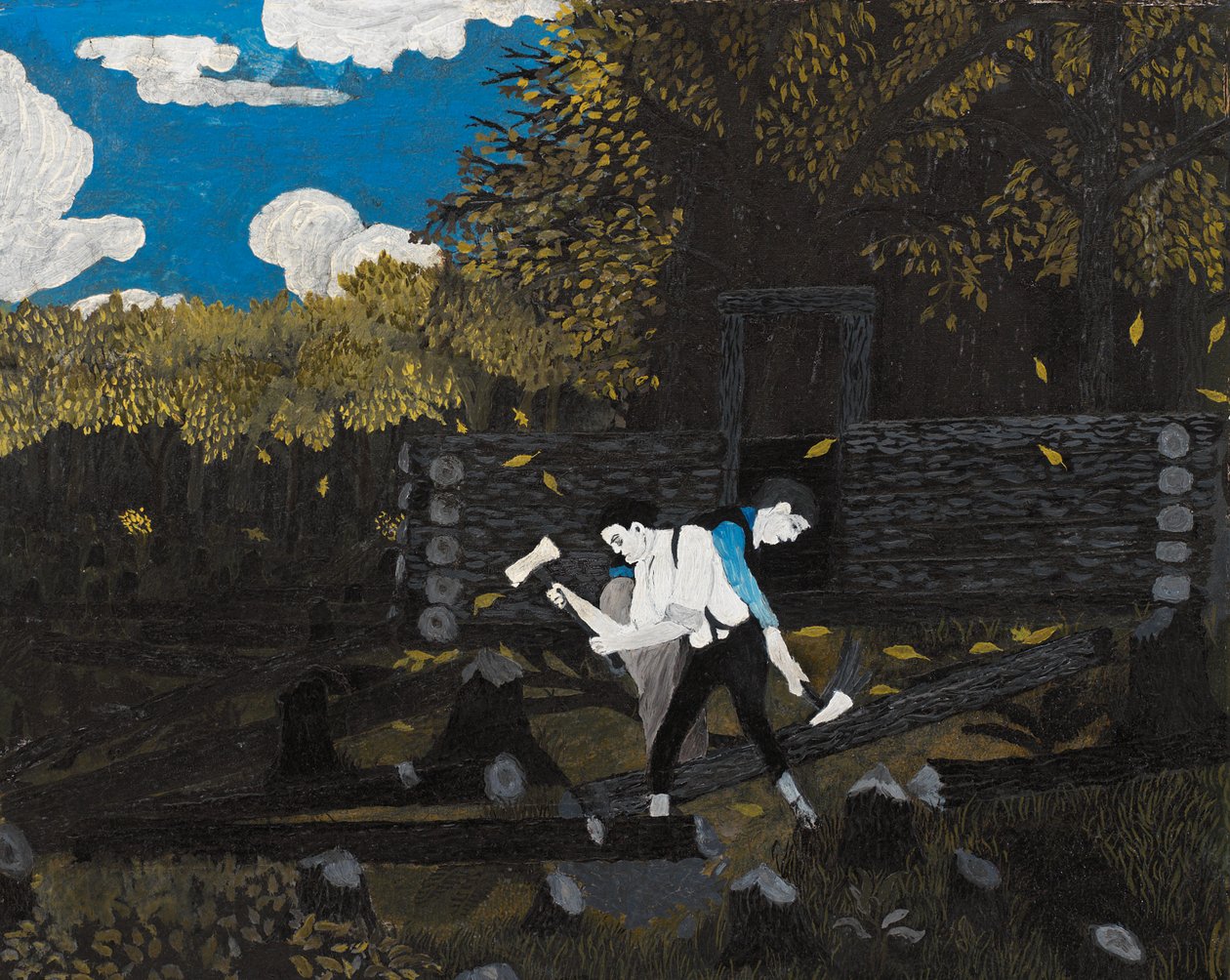 Abraham Lincoln ve Babası (panelde yağlı boya) by Horace Pippin