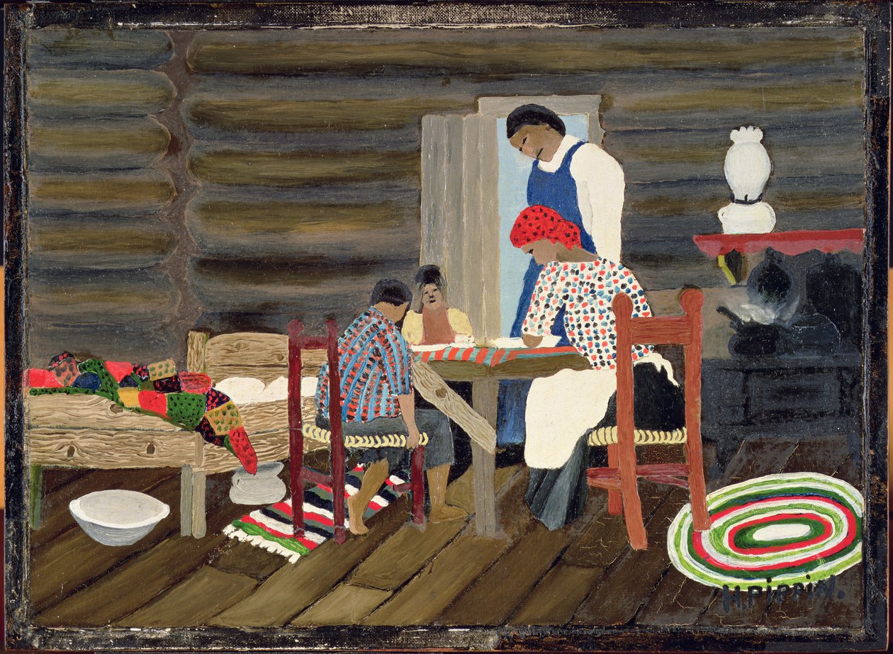 Teşekkür Etmek, c.1942 (panelde yağlı boya) by Horace Pippin
