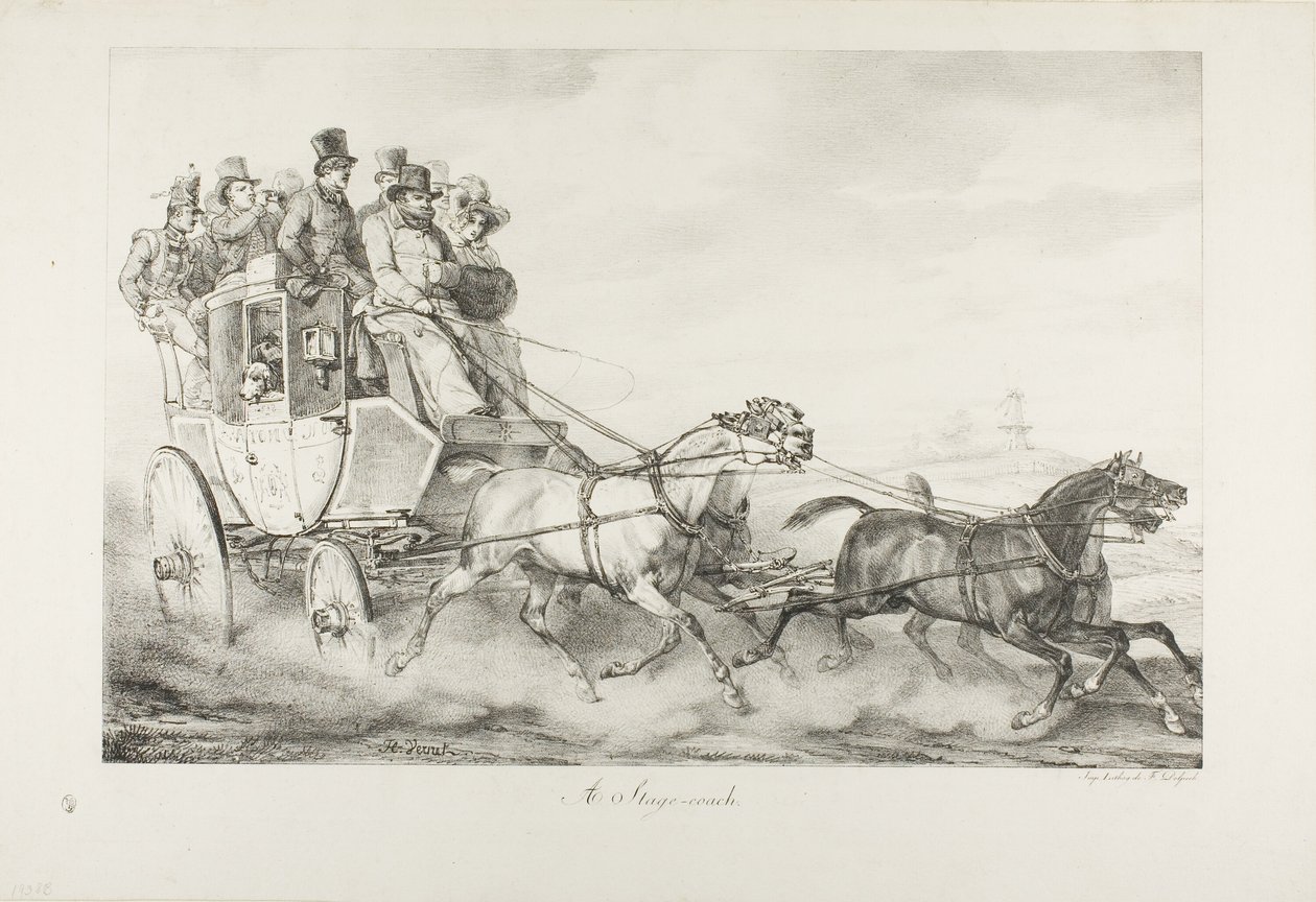 Bir Posta Arabası by Emile Jean Horace Vernet