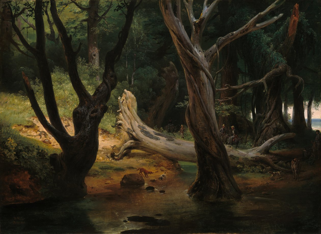 Pontine Bataklıklarında Av için Hareket by Horace Vernet