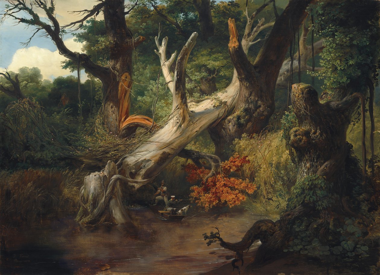 Pontus Bataklıklarında Avlanma by Emile Jean Horace Vernet