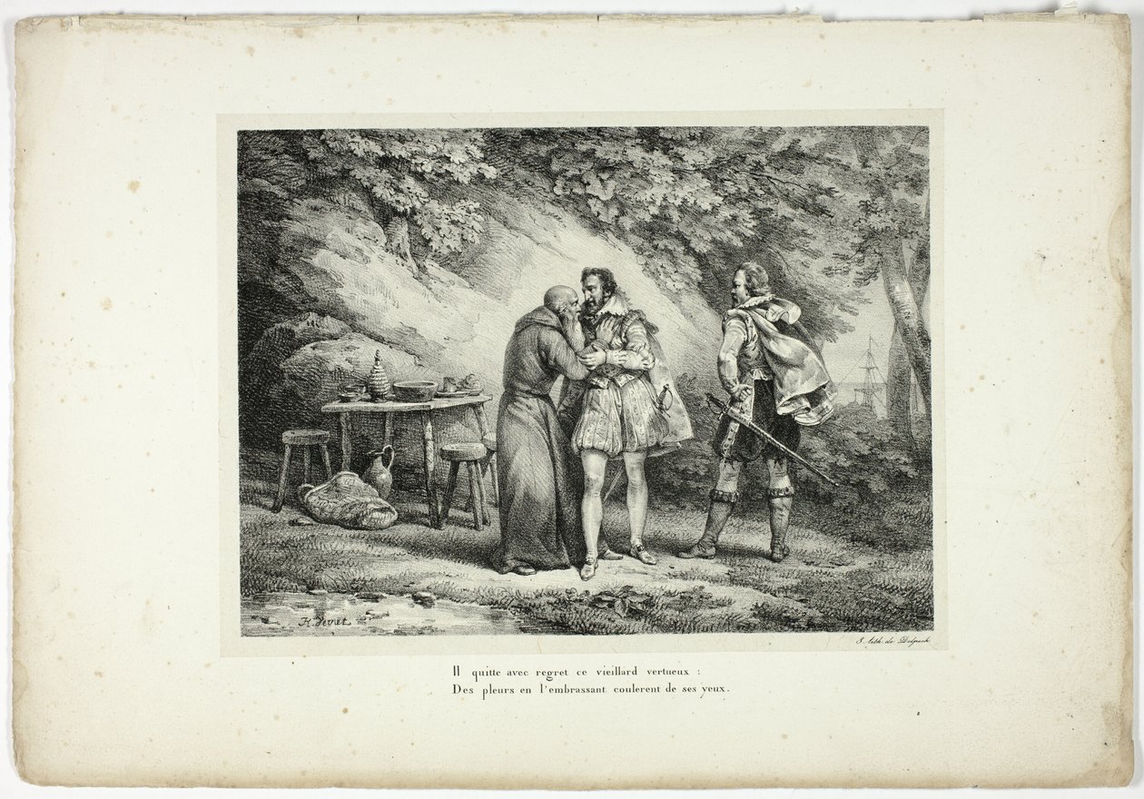 Bu erdemli yaşlı adamı pişmanlıkla terk eder... by Horace Vernet