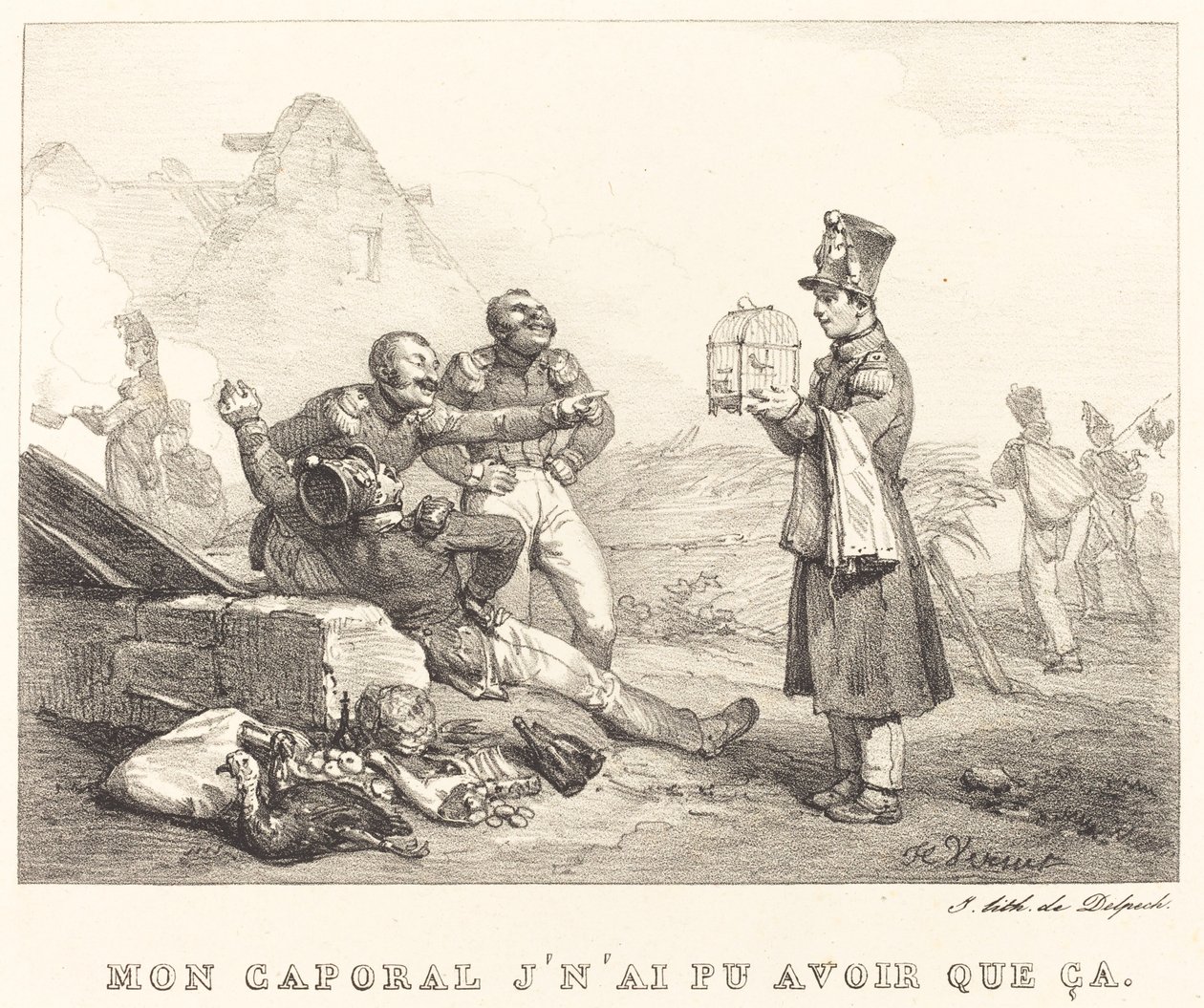 Onbaşım, sadece buna sahip olabilirim. by Emile Jean Horace Vernet