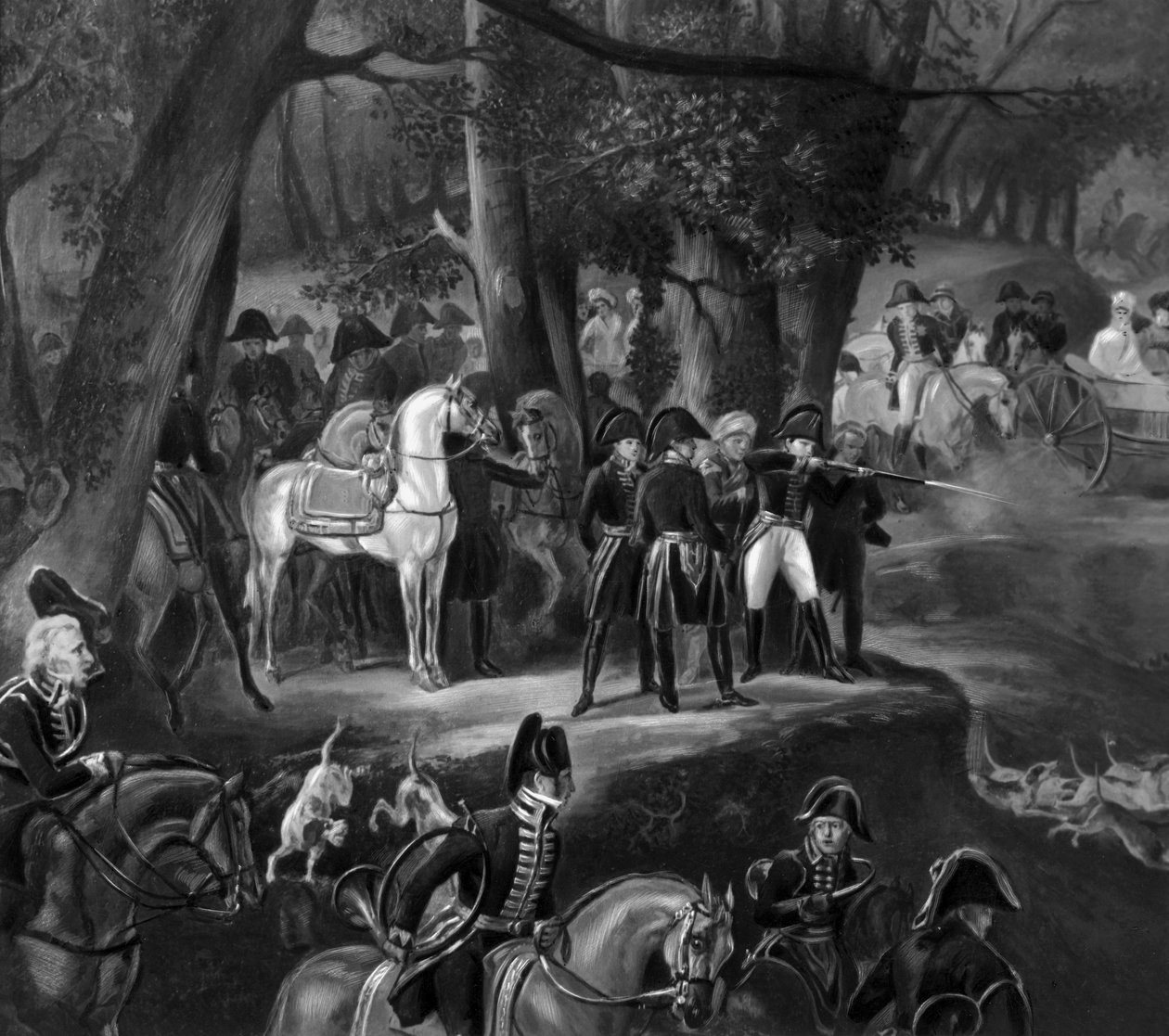 Napolyon Fontainebleau ormanında avlanıyorum by Emile Jean Horace Vernet