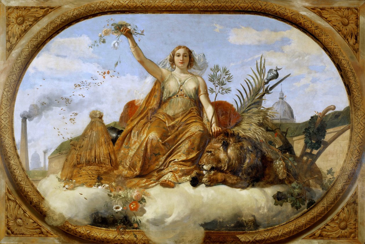 Barış Tavanı resmi, Salle des Pas Perdus, 1839-1847. by Emile Jean Horace Vernet