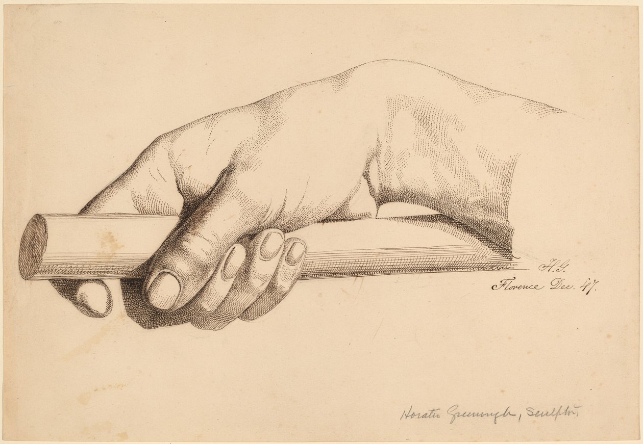 Kısa Çubuk Tutarak Sağ El by Horatio Greenough
