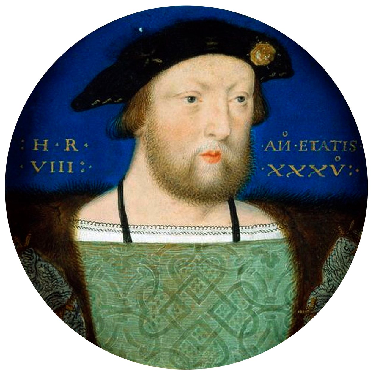 İngiltere Kralı VIII. Henry'nin portresi, c. 1525 by Lucas Horenbout or Hornebault