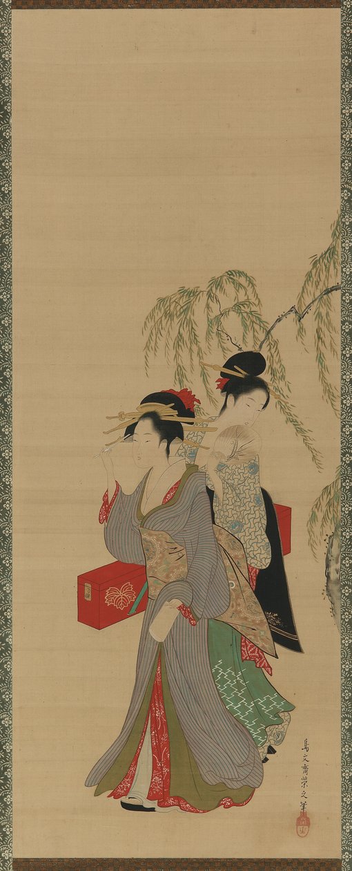 Mevsimlerin Güzelleri - Yaz, Edo Dönemi, 18. yüzyıl sonu - 19. yüzyıl başı (ipek üzerine mürekkep, renk ve altın) by Hosoda Eishi